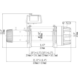 Лебёдка автомобильная электрическая 24V Runva 18000 lbs влагозащищенная, стальной трос