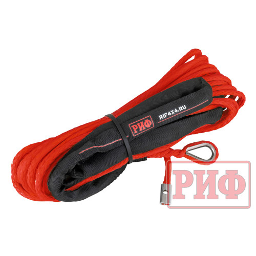Трос для лебёдки синтетический РИФ 6 мм/15 м, красный