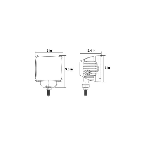 Светодиодные фары дальнего света AURORA 76x76 мм 30W с RGB подсветкой