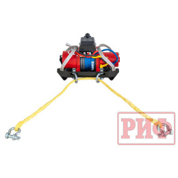 Лебёдка переносная РИФ 9.5XSR c облегчённой площадкой и проводами в сборе, короткий барабан, синтетический трос