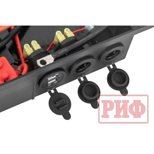 Бокс аккумуляторный 2xUSB, 2x12В, вольтметр с индикацией 420х250х330
