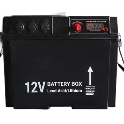 Бокс аккумуляторный 2xUSB, 2x12В, вольтметр с индикацией 420х250х330