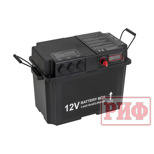 Бокс аккумуляторный 2xUSB, 2x12В, вольтметр с индикацией 420х250х330