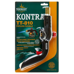 Резак газовый TOURIST KONTRA с пьезоподжигом, системой подогрева газа, и ручкой. на резьбовой баллон