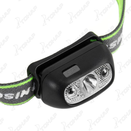 Фонарь налобный NISUS 3056S, сенсорный 120 LM, IPX4, USB 3056S