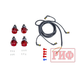 Бампер РИФ силовой задний Mitsubishi L200 2019+ с квадратом под фаркоп и фонарями