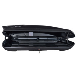 Бокс автомобильный на крышу Pentair COBRA 420L черный глянец, двусторонний