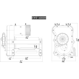 Лебёдка автомобильная электрическая 12V Runva 14000 lbs 6350 кг двухмоторная (синтетический трос)