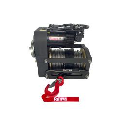 Лебёдка автомобильная электрическая 12V Runva 14000 lbs 6350 кг двухмоторная (синтетический трос)