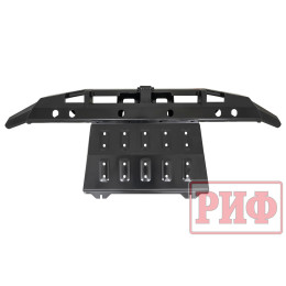 Бампер РИФ силовой передний Mitsubishi Pajero Sport 2015-2020 с фаркопом и защитой радиатора