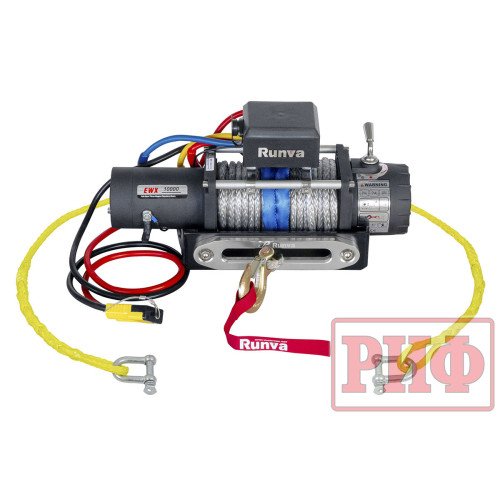 Лебёдка переносная РИФ 10000SR c облегчённой площадкой и проводами (синт. трос)