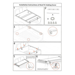 Крышка кузова РИФ для Mitsubishi L200 2015+, трёхсекционная, алюминиевая, черная