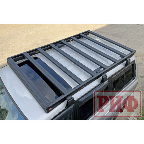 Багажник экспедиционный (платформа) алюминиевый РИФ 1250x2080 мм для Toyota Land Cruiser 80 (с крепежом)