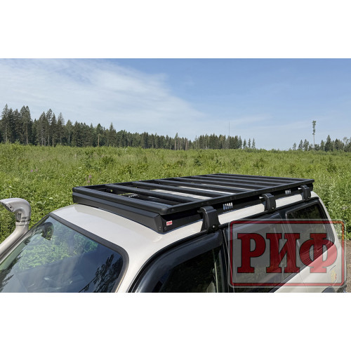 Багажник экспедиционный (платформа) алюминиевый РИФ 1250x2080 мм для Toyota Land Cruiser 80 (с крепежом)