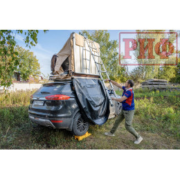 Палатка на крышу автомобиля РИФ Soft RT01-140, тент песочный, корпус черный, 240х140х130 см