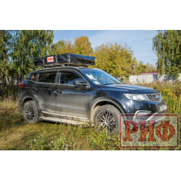 Палатка на крышу автомобиля РИФ Soft RT01-140, тент песочный, корпус черный, 240х140х130 см