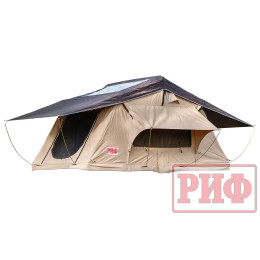 Палатка на крышу автомобиля РИФ Soft RT01-140, тент песочный, корпус черный, 240х140х130 см