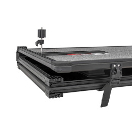 Крышка кузова РИФ для Dodge Ram 2019, трёхсекционная, алюминиевая, черная (6,5 ft)