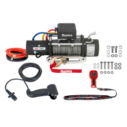 Лебёдка автомобильная электрическая 12V Runva 10000 lbs 4500 кг (синтетический трос)