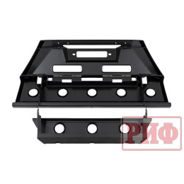 Бампер передний силовой/защита штатного бампера РИФ для УАЗ Патриот 2015+ с защитой рулевых тяг (центральная часть)