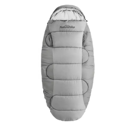 Мешок спальный Naturehike Oval PS200, 220х95 см, (правый) (ТК: +9°C), серый