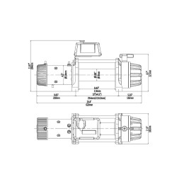Лебёдка автомобильная электрическая 12V Runva 12500 lbs 5670 кг влагозащищенная, стальной трос