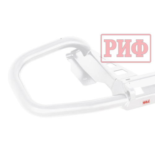 Бампер РИФ силовой задний Toyota Land Cruiser Prado 150 c квадратом под фаркоп (белый)