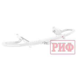 Бампер РИФ силовой задний Toyota Land Cruiser Prado 150 c квадратом под фаркоп (белый)