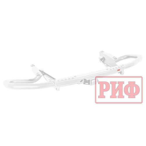 Бампер РИФ силовой задний Toyota Land Cruiser Prado 150 c квадратом под фаркоп (белый)