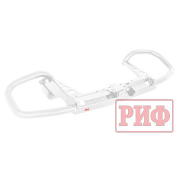 Бампер РИФ силовой задний Toyota Land Cruiser Prado 150 c квадратом под фаркоп (белый)