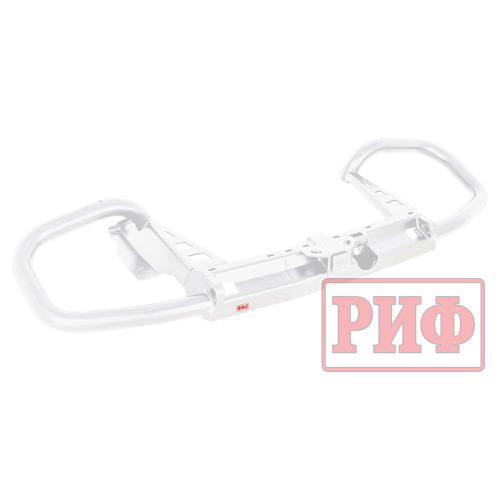 Бампер РИФ силовой задний Toyota Land Cruiser Prado 150 c квадратом под фаркоп (белый)