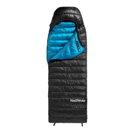 Мешок спальный Naturehike Ultralight CWZ400 M, 210х85 см, (правый) (ТК: +7C), черный (уценка)