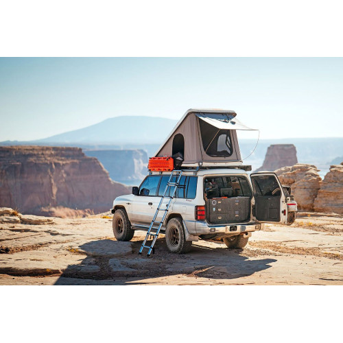 Палатка на крышу автомобиля РИФ Hard RT05-125, корпус черный, тент светло-серый, 210х125х150