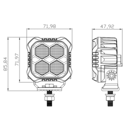 Светодиодная фара рабочего света РИФ 72x72x48 мм 20W LED