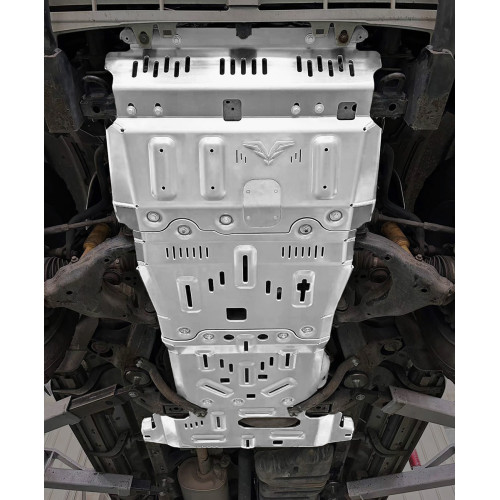 Защита Falcon радиатора, картера, РК, КПП для Toyota Land Cruiser Prado 150 TX, дизель без КДСС, алюминий, 8 мм