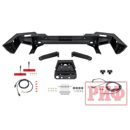 Бампер РИФ силовой задний TANK 300 с квадратом под фаркоп, фонарями, с отверстиями под систему контроля слепых зон