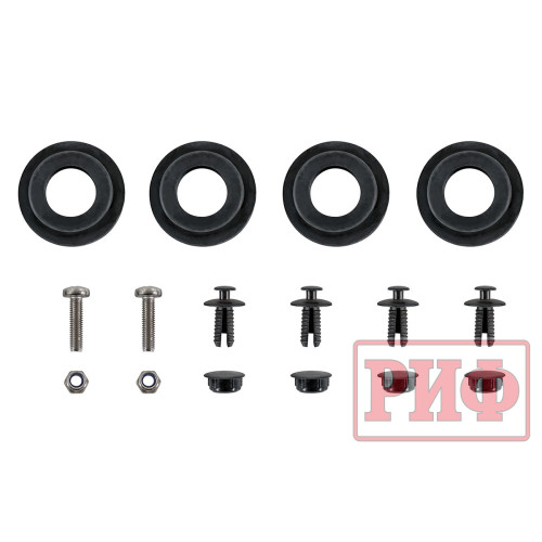 Бампер РИФ силовой задний TANK 300 с квадратом под фаркоп, фонарями, с отверстиями под систему контроля слепых зон