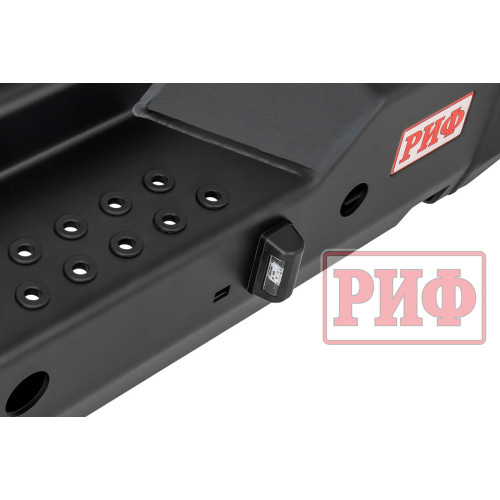 Бампер РИФ силовой задний TANK 300 с квадратом под фаркоп, фонарями, с отверстиями под систему контроля слепых зон