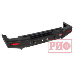 Бампер РИФ силовой задний TANK 300 с квадратом под фаркоп, фонарями, с отверстиями под систему контроля слепых зон
