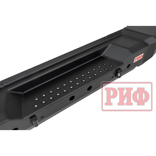 Бампер РИФ силовой задний TANK 300 с квадратом под фаркоп, фонарями, с отверстиями под систему контроля слепых зон