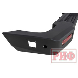Бампер РИФ силовой задний TANK 300 с квадратом под фаркоп, фонарями, с отверстиями под систему контроля слепых зон