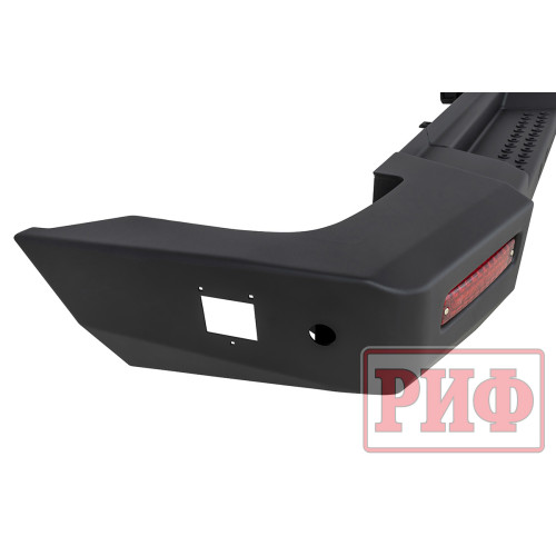 Бампер РИФ силовой задний TANK 300 с квадратом под фаркоп, фонарями, с отверстиями под систему контроля слепых зон