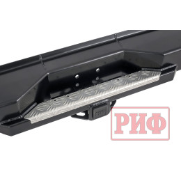 Бампер РИФ силовой задний Toyota Land Cruiser 76 2007+ с квадратом под фаркоп и фонарями