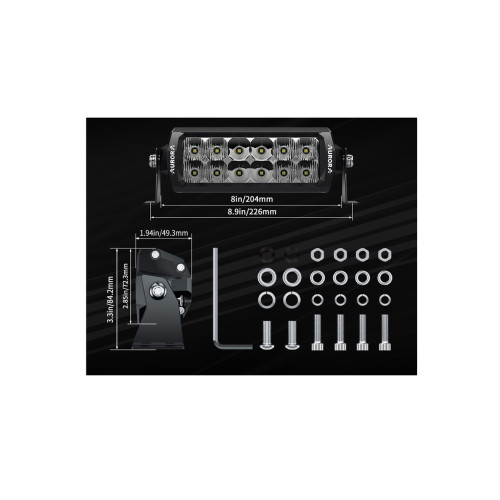 Светодиодная фара комбинированного света AURORA 152 мм 60W LED