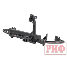 Бампер силовой/защита штатного бампера РИФ УАЗ Патриот 2015+ c квадратом под фаркоп и калиткой, стандарт