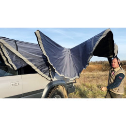 Маркиза автомобильная РИФ веерная, безопорная 2,3х2 м (левая)