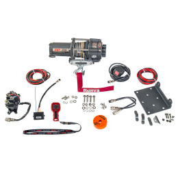 Лебёдка электрическая 12V Runva 2500A lbs 1140 кг (синтетический трос)