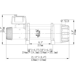 Лебёдка автомобильная электрическая 12V Runva 20000 lbs влагозащищенная, стальной трос