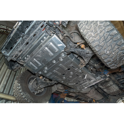 Защита Falcon радиатора, картера, РК, КПП для Toyota Hilux 2015-2024, алюминий, 8 мм