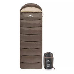 Мешок спальный Naturehike U150, 220х75 см, (ТК: +11C), левый, коричневый